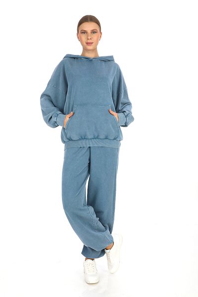 ARDUNIQUE Blue Unisex Oversize Hooded Tracksuit Set