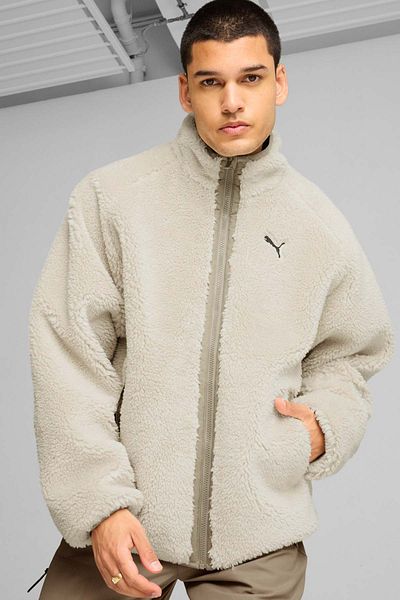 Puma Αναστρέψιμο Sherpa Jacket Λευκό Ανδρικό Μπουφάν