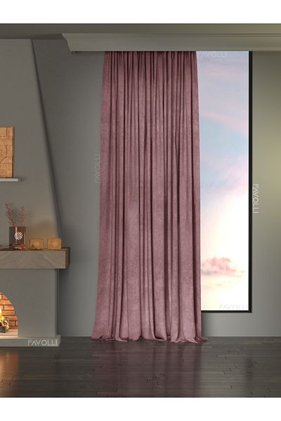 FAVOLLİ Textura catifea Lavanda Roz Culoare Insulă Fundal Cortina Extrafor Gathered Dream Series