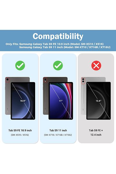 Fibaks Galaxy Tab S9 Fe/S10 Fe 10.9 Inch Compatible Protective Cover with Pen Compartment and Foldable Stand