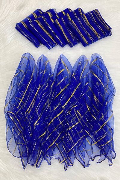 ZEYMERADE منديل هالاي ذهبي فضي كبير الحجم، أزرق ساكس 5 قطع للعروس والعريس وحفلات الزفاف والختان والخطوبة والعروس