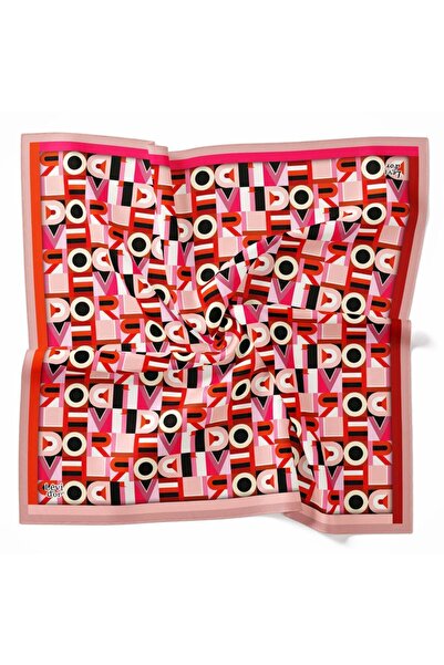 Levidor Eșarfă din mătase Tivil cu model cu litere roz 26451 - 08