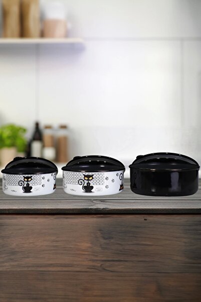 PR HOME مجموعة تخزين ثلاثية صلبة من المينا