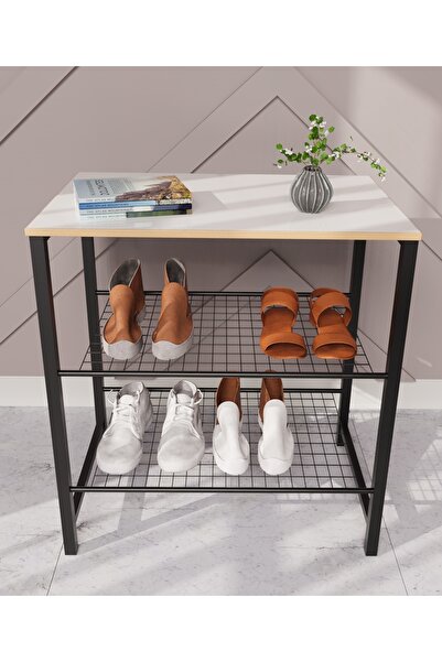 Güzelkan Dar Metal Ayakkabılık Vestiyer 3 Katlı Ayakkabılık