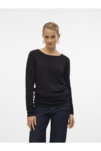 Vero Moda Strickpullover VMCARE STRUCTURE LS O-NECK BLOU GA NOOS