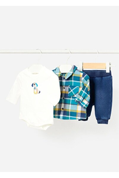 MAYORAL طقم بيبي بوي أزرق 3 قطع - 2530