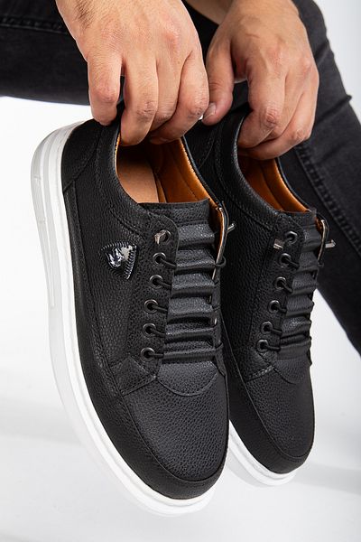 BY ERG SHOES Ανδρικά μαύρα καθημερινά εύκαμπτα άνετα ραμμένα ελαφριά αθλητικά παπούτσια με εγγύηση βάδισης