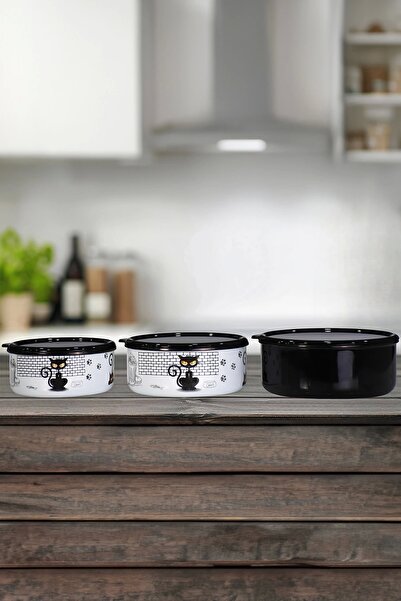 PR HOME مجموعة تخزين ثلاثية صلبة من المينا