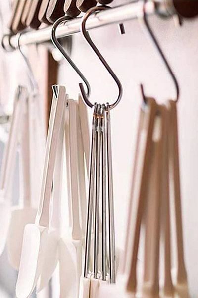 Bundeba 10 Pieces Stainless Steel S Hook Cup Mug Hanger - Kitchen Bathroom Organizer