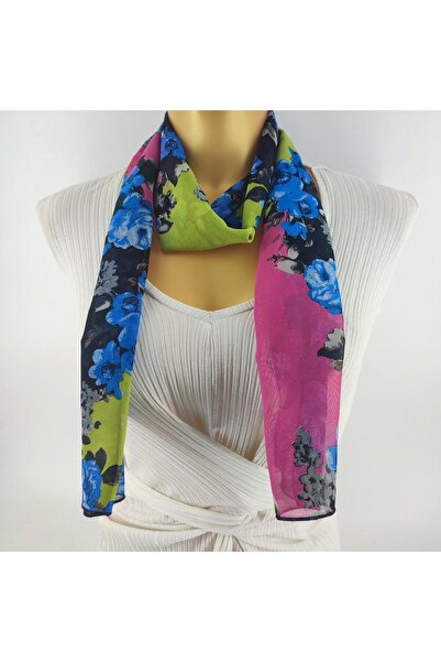 Tedz Collection PAREDORA Çiçekli Çok Renkli Uzun Fular