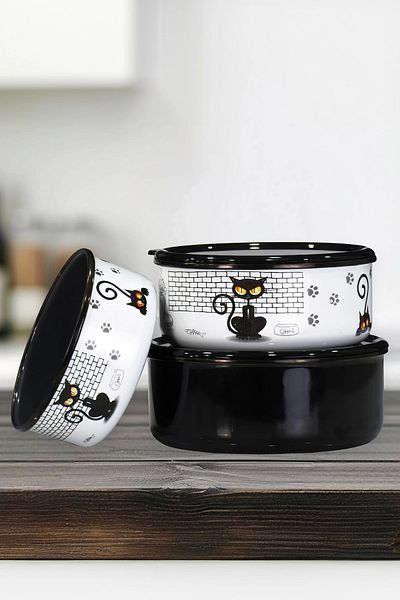 PR HOME Enamel Solid Triple Storage Set