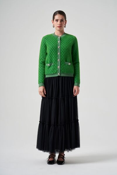 Lale Butik Κοντή ζακέτα Benetton Nuss Knitwear - Button Detailed 7001