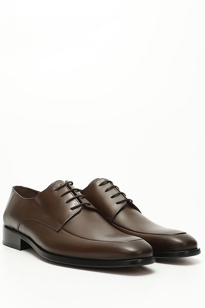 GÖNDERİ(R) Braune antike Herren-Schnürschuhe aus echtem Leder mit Ledersohle