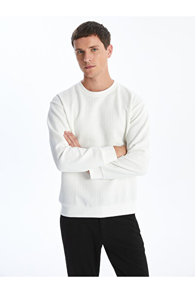 LC Waikiki LCW Vision Екрю Велосипедна комір Довгі рукави Чоловічий світшот