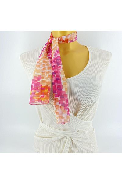 Tedz Collection PAREDORA Mosaic Orange Short Scarf
