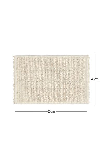 Ocean Home Textile Πατάκι μπάνιου Boucle από βαμβακερό εκρού χρώματος που πλένεται 40x60