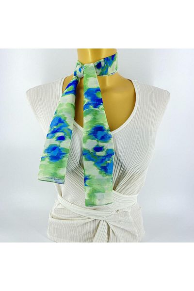 Tedz Collection PAREDORA Soft Patterned Green Turquoise Short Scarf