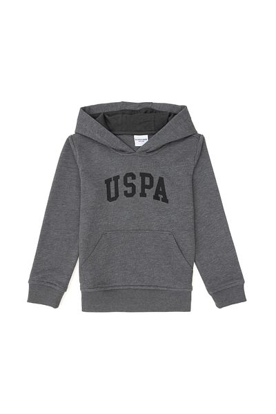 U.S. Polo Assn. Boy's Anthracite Melange Basic Sweatshirt 50293614 -Vr081