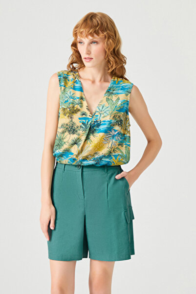 Naramaxx Keten Karışımlı Kargo Cepli Şort