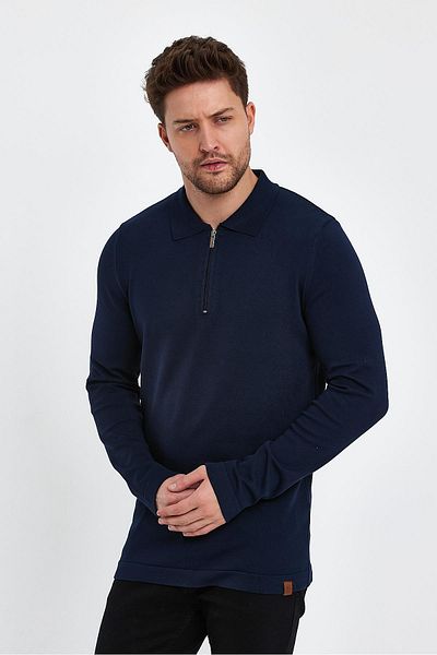 ALEXANDERGARDI Пуловер с поло яка с цип Alexandergardı (E23-6702)