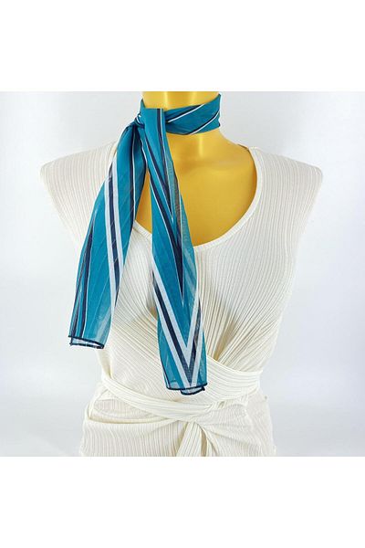 Tedz Collection PAREDORA Big Triangles Petrol Blue Short Scarf