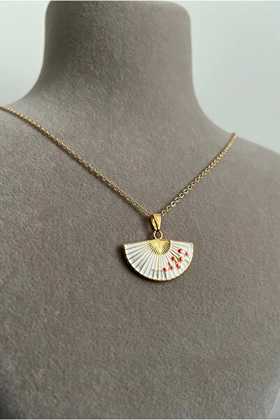 Alexis Carrel Vintage Gold Mineli Yelpaze Kolye