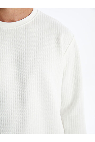 LC Waikiki LCW Vision Екрю Велосипедна комір Довгі рукави Чоловічий світшот