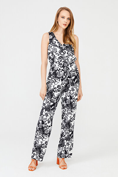 Naramaxx V Yaka Kolsuz Desenli Tulum