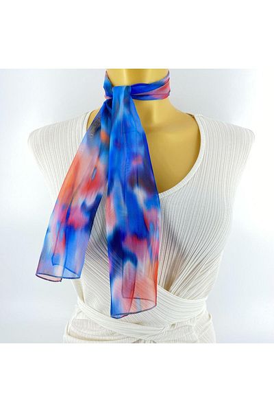 Tedz Collection PAREDORA Cloud Pattern Blue Pink Short Scarf