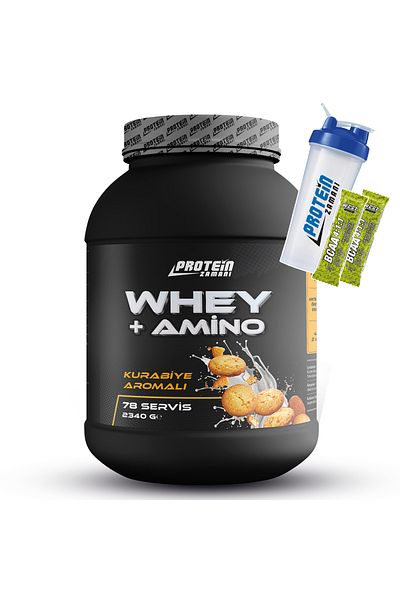 Protein Zamanı 2340 Gr 78 Serve - Whey Protein Powder and Amino Cookie Flavored Shaker