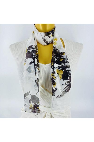 Tedz Collection PAREDORA Burnt Silk Abstract Patterned Long Scarf