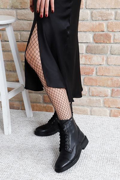 GÖNDERİ(R) Women/Girls Black Zippered Genuine Leather Boots