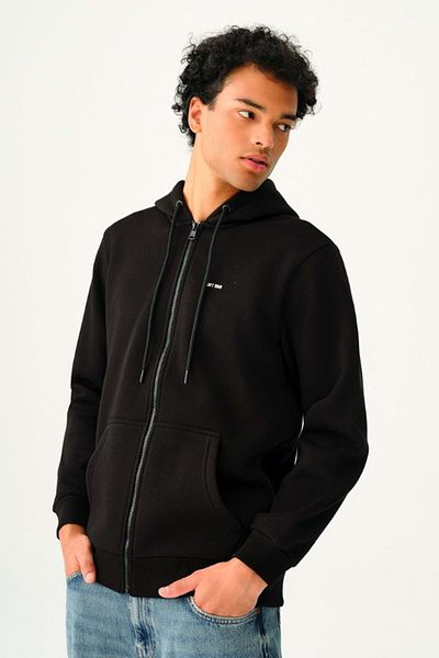 Loft Lf 2034270   Zippered Hooded Sweat - Black - XL - St07804-Black-Xl