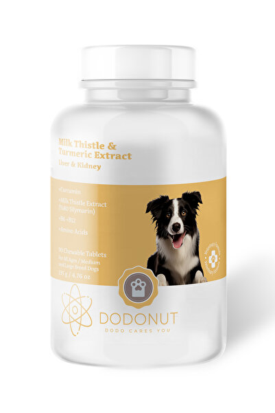 DODONUT Liver&Kidney Büyük Köpekler Bağışıklık Sistemi, Karaciğer ve Böbrek Destekleyici Vitamin, 90 Tablet