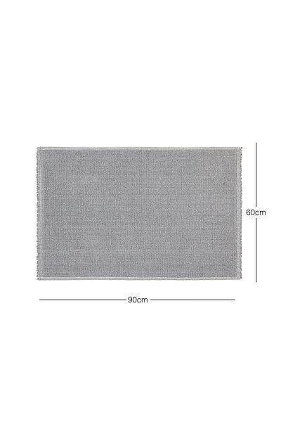 Ocean Home Textile Πατάκι μπάνιου Boucle Βαμβακερό Γκρι Χρώμα που πλένεται 60x90