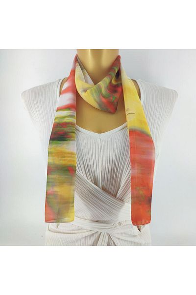 Tedz Collection PAREDORA وشاح طويل ناعم باللون الأصفر والبرتقالي