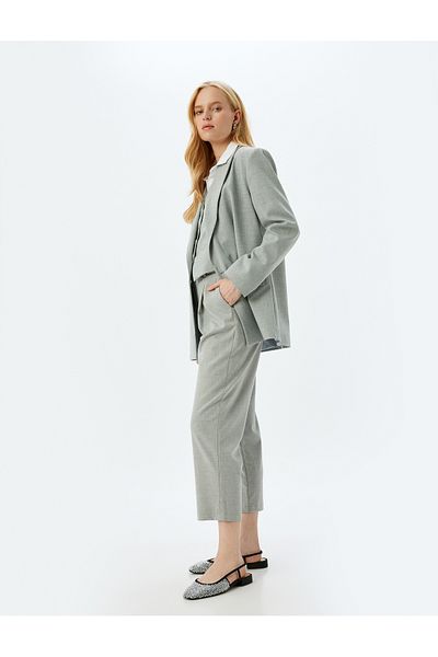 Koton Hohe Taille Stoffhose Mom Fit mit Tasche