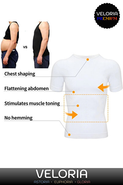 Veloria Premium Series - Upright Posture Gynecomastia, Recovery Belly, Short Sleeve Corset Athlete