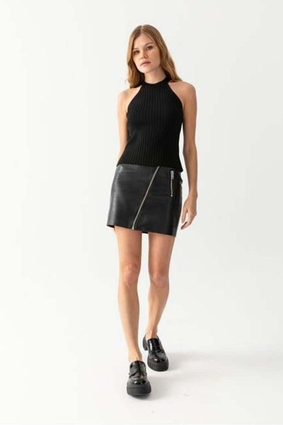 Irmak Kerekli Black Women's Knitwear Tank Top - 902