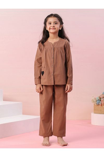 Sanskrutihomes By Styli Heart Patch Detail Top & Pyjama Set
