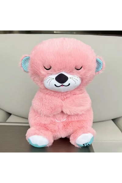 MJ TOYS Uyku arkadaşı su samuru ışıklı hareketli müzikli bebek oyuncakları pelüş su samuru