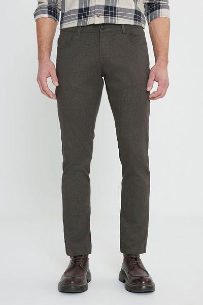 ALTINYILDIZ CLASSICS Ανδρικό ελαστικό βαμβακερό παντελόνι Khaki Slim Fit Slim Fit
