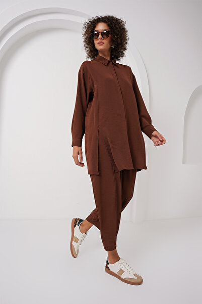 Bigdart 6679 Brown Long Tunic and Trousers Set