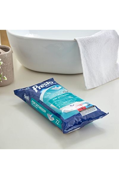 Presto 72- Pieces Wet Wipes for Bathroom