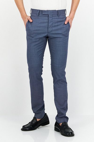 The Kooples Men Fitted Textured Casual Pants, Navy