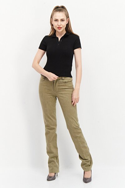 Strenesse Women Regular Fit Printed Chino Pants, Khaki