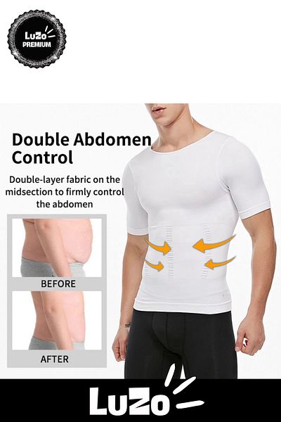 LuZo Premium Series - Upright Posture Gynecomastia, Recovery Belly, Short Sleeve Corset Athlete