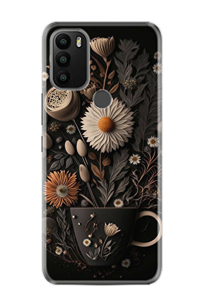 General Mobile GM 21 Plus Kılıf HD Resim Baskılı Kahve Çiçek StKd -095