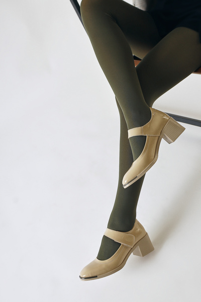 Limoya Rosaria Beige Patent Leather Single Strap Low-Cut Women's Casual Shoes