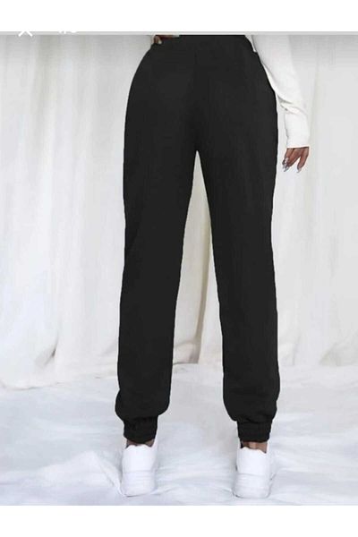 UYN SPORT Plus Size Black Raised Sweatpants - Elastic Leg Joggers